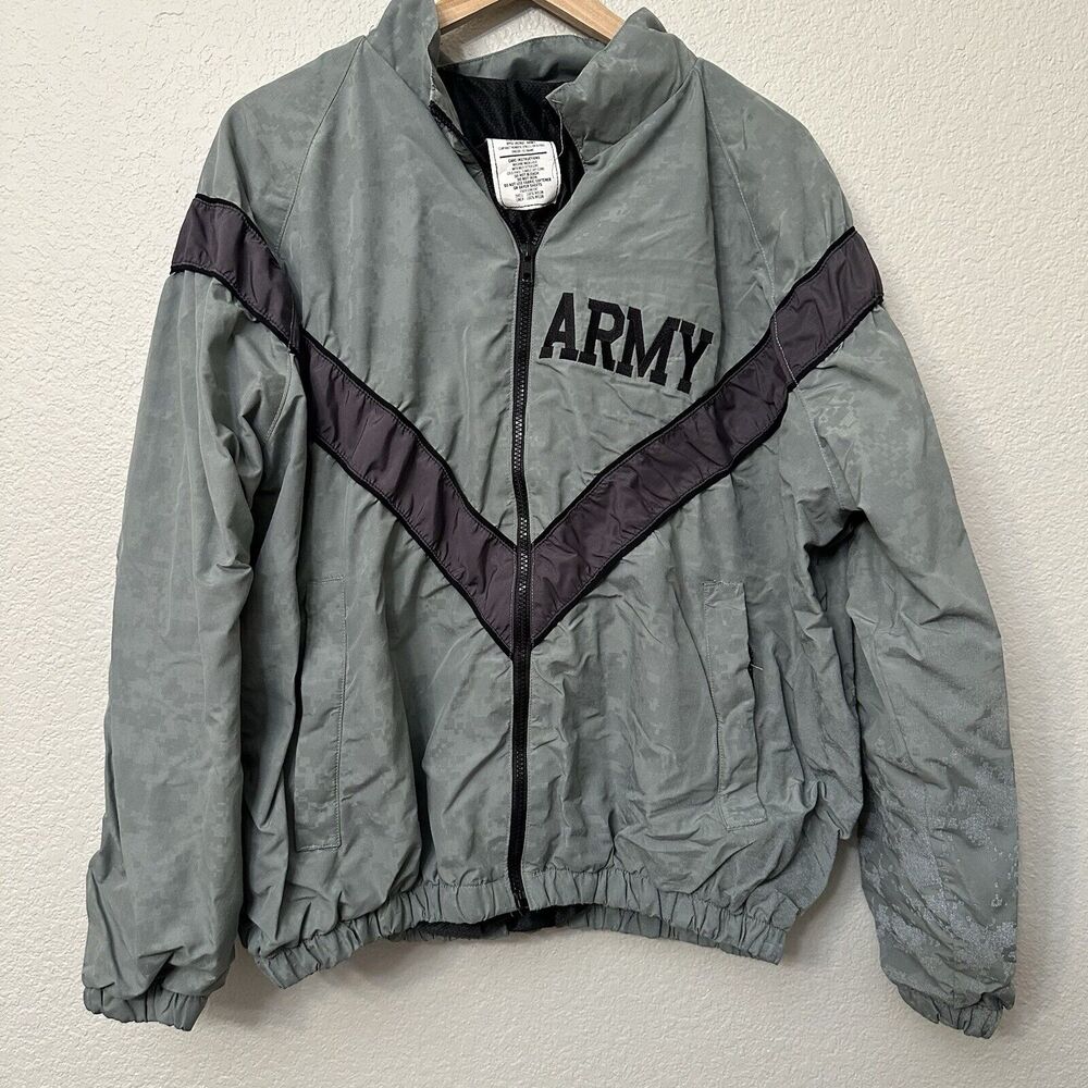 US ARMY Jacket Windbreaker Adult Medium Digital Camo Reflective EUC